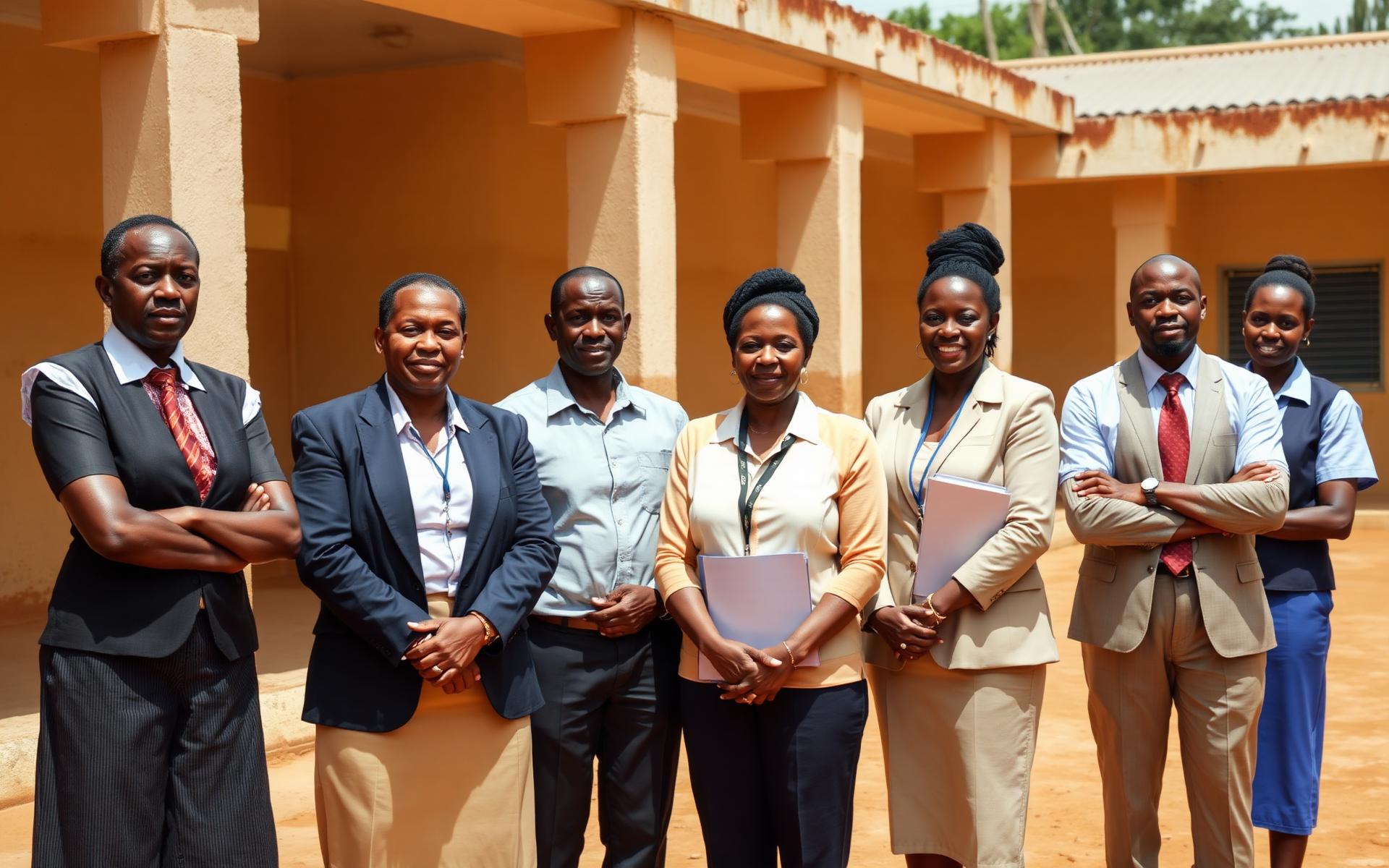 African school leaders standing together